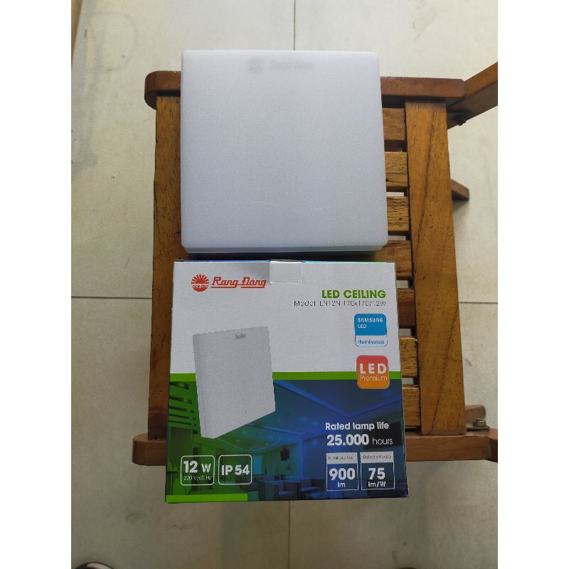 Ốp trần rạng đông 12w,đèn ốp trần vuông 17x17/12w chính hãng