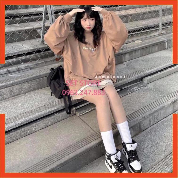 Áo sweater nam nữ, Áo nỉ cotton cổ tròn màu nâu in chữ Black | BigBuy360 - bigbuy360.vn