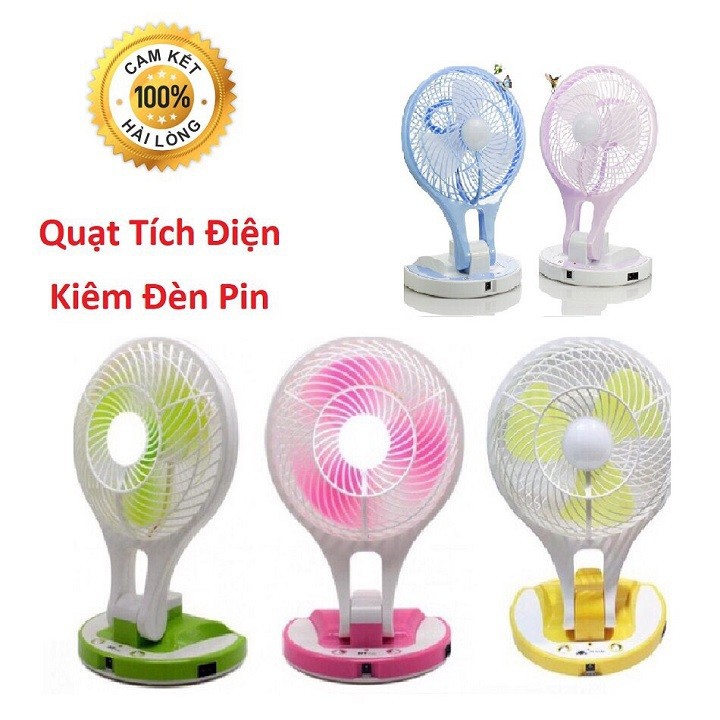 Quạt Tích Điện JR 5580 Mini Fan 2 In 1 Gấp Gọn