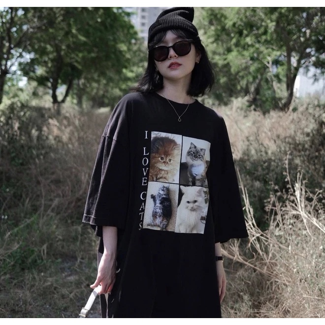 Áo thun Balenciaga Meow love cat Sơn Tùng M-TP Hải Tú đen trắng