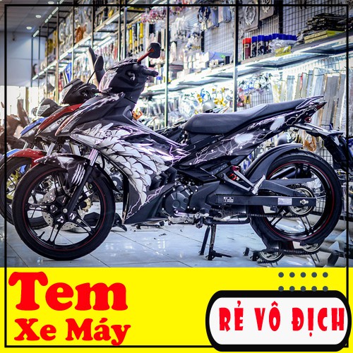 Tem Xe Exciter 150 🍀 FREESHIP 🍀 Trắng Đen Chim Ưng