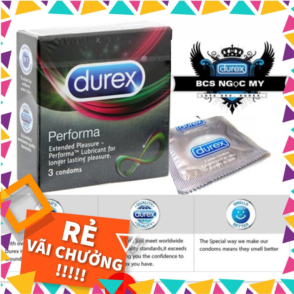 Bao Cao Su KÉO DÀI CUỘC YÊU Durex Performa Hộp 3 Bao