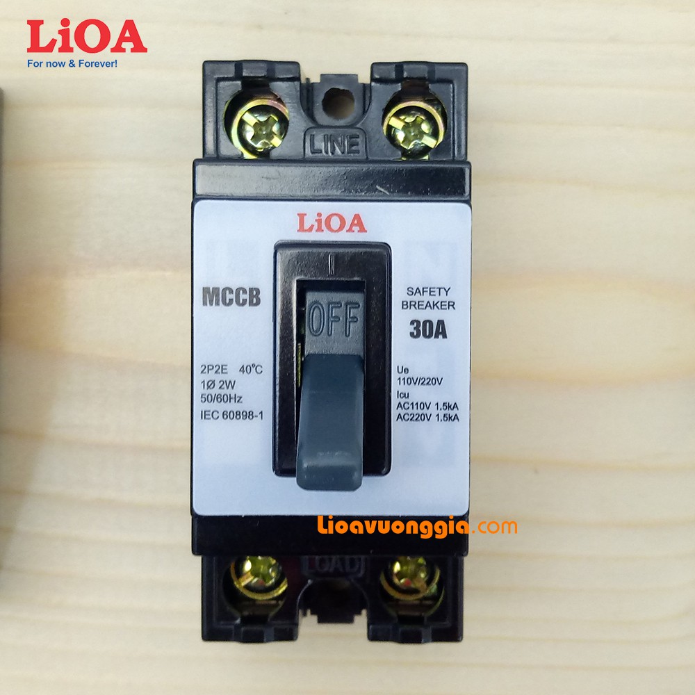 Cầu dao tự động an toàn APTOMAT LiOA 30A loại 2 cực 2 tiếp điểm - MCCB2P2E-30A