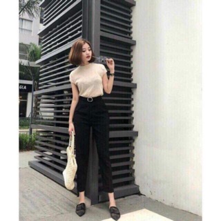 Quần baggy đai vuông công sở