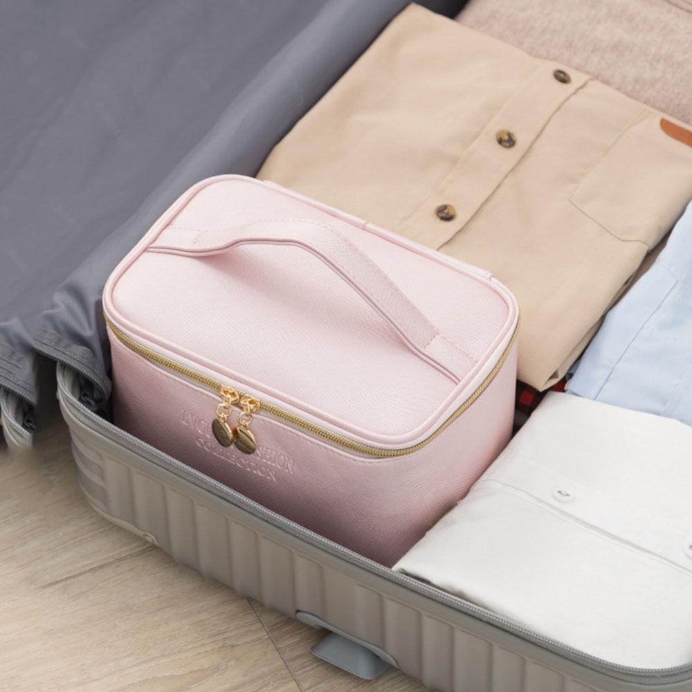 NORMAN Túi Đựng Đồ Trang Điểm Bằng Da PU Trong Suốt Có Dây Kéo Sức Chứa Lớn
