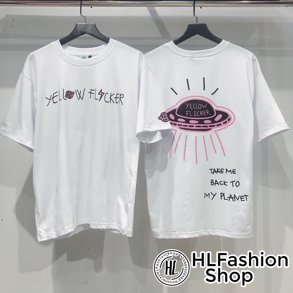 Áo Thun Tay Lỡ YELLOW FLACKER kute phô mai có in trước sau - form rộng freesize | BigBuy360 - bigbuy360.vn