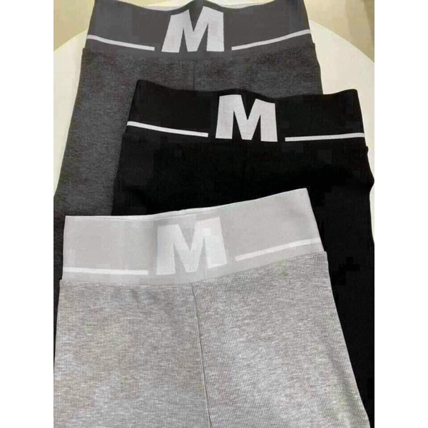 Quần legging chữ M cạp to siêu ôm bụng ( free sz 40-58kg)