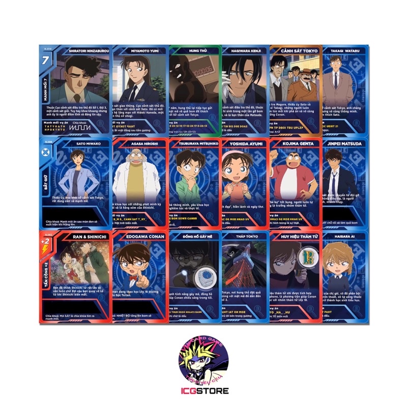 Bộ Thẻ Toonies Conan Siêu trí tuệ Trò chơi mưu trí dạng Uno 54 thẻ #1