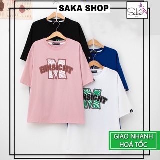 Áo thun tay lỡ dáng dài in nổi 3D họa tiết cotton 65/35 dày dặn