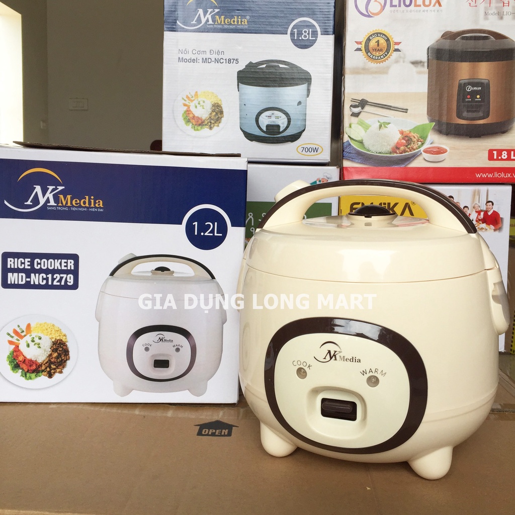 Nồi cơm điện NK Media Dung tích  1.2L - 1.8L Lòng niêu siêu dày , Nấu cơm ngon, Hàng chính hãng Bảo Hành 12 Tháng