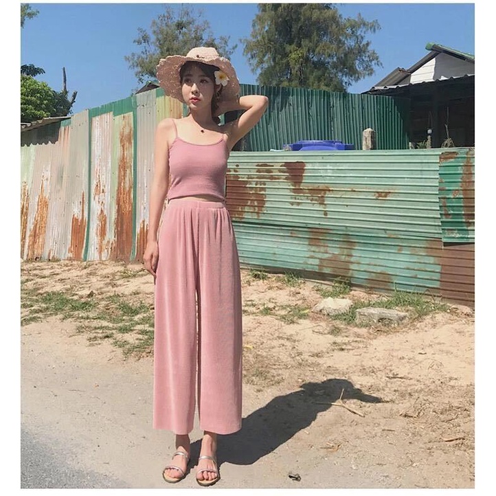 Mom&Kids High Quality Quần Cotton Lanh Ống Rộng Co Giãn Thoải Mái Cho Mẹ Bầu