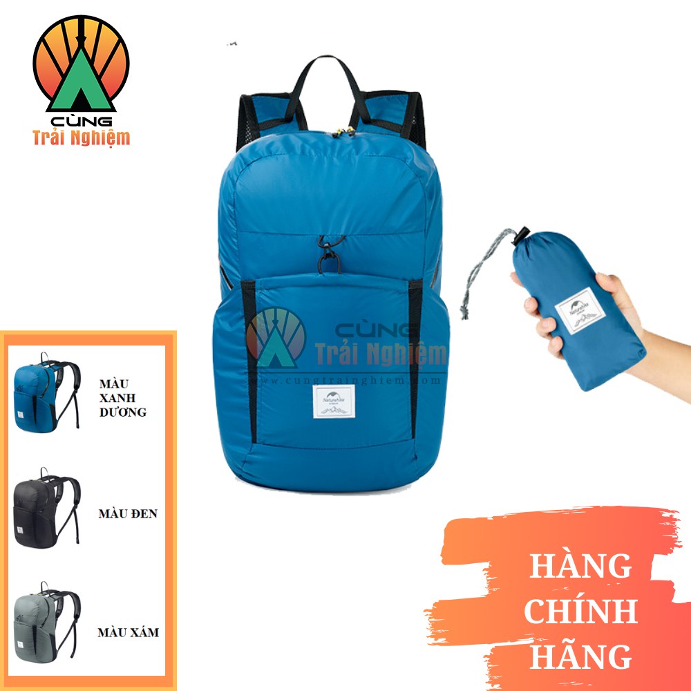 [CHÍNH HÃNG] Balo Du Lịch Gấp Gọn 25L Chống Rách, Chống Thấm Nước cho Đi Học Đi Chơi Dã Ngoại NatureHike NH17A017-B