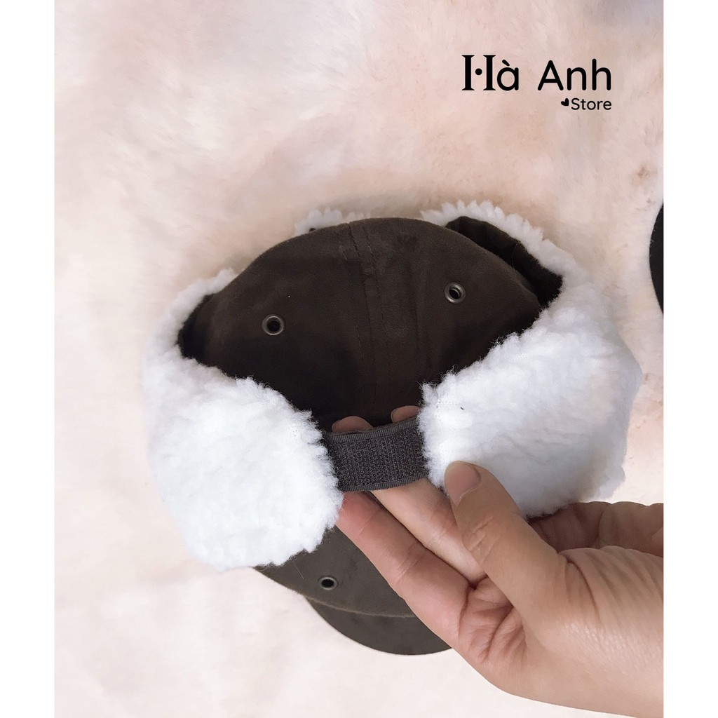 MŨ LƯỠI TRAI CÓ TAI LÓT LÔNG CỪU XUẤT MỸ