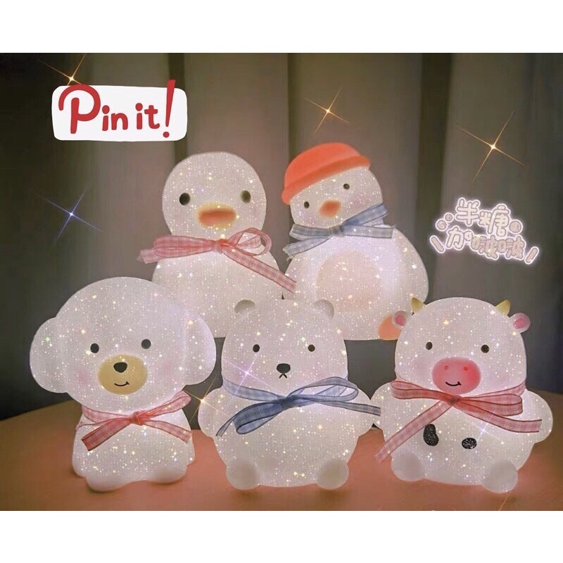Đèn ngủ để bàn dễ thương hình thú cưng đáng yêu ánh sáng hài hòa trang trí phòng ngủ độc đáo lạ mắt