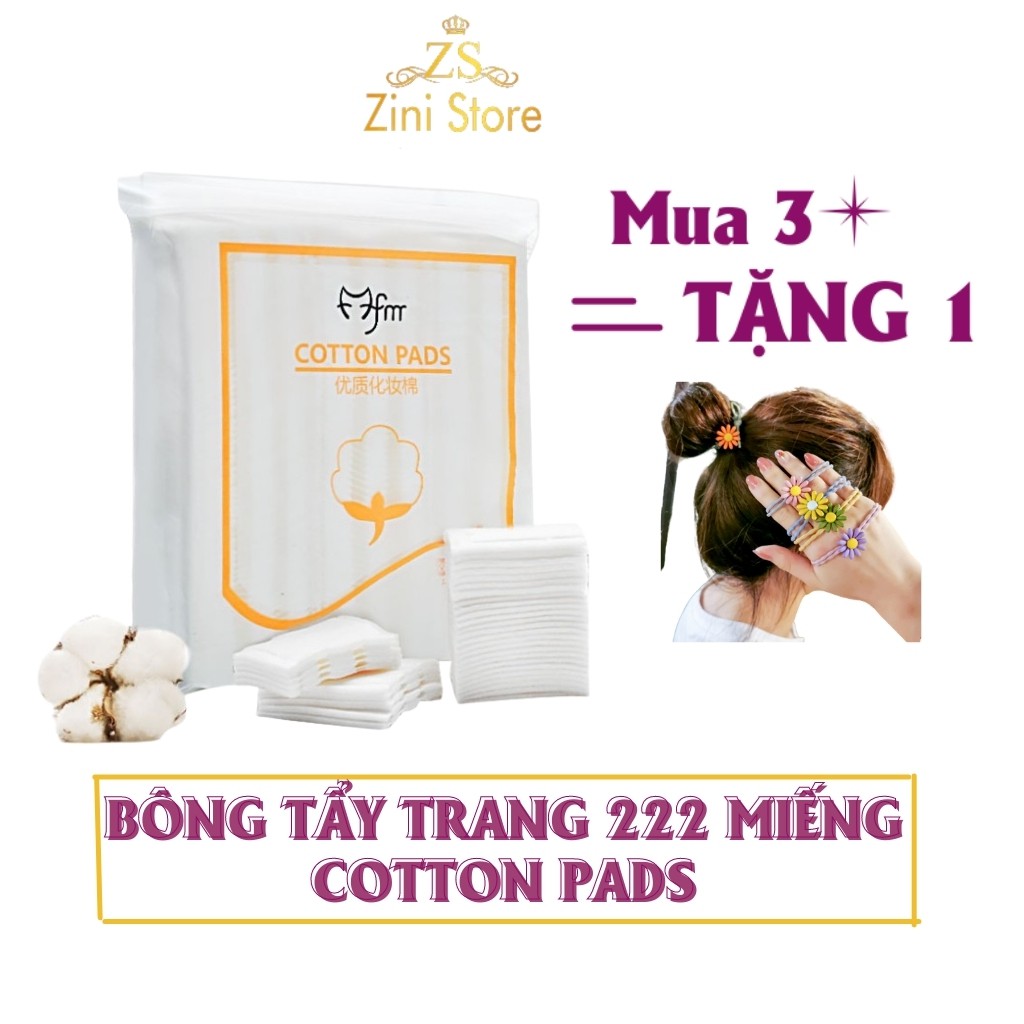 Bông tẩy trang cotton pads ZINI STORE, bông tẩy trang 222 miếng, tẩy trang làm sạch da