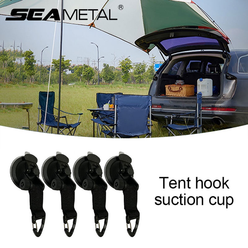 SEAMETAL Móc Treo Đồ Có Giác Hút Bằng Kim Loại Tiện Dụng Cho Cắm Trại/Dã Ngoại/Nhà Cửa