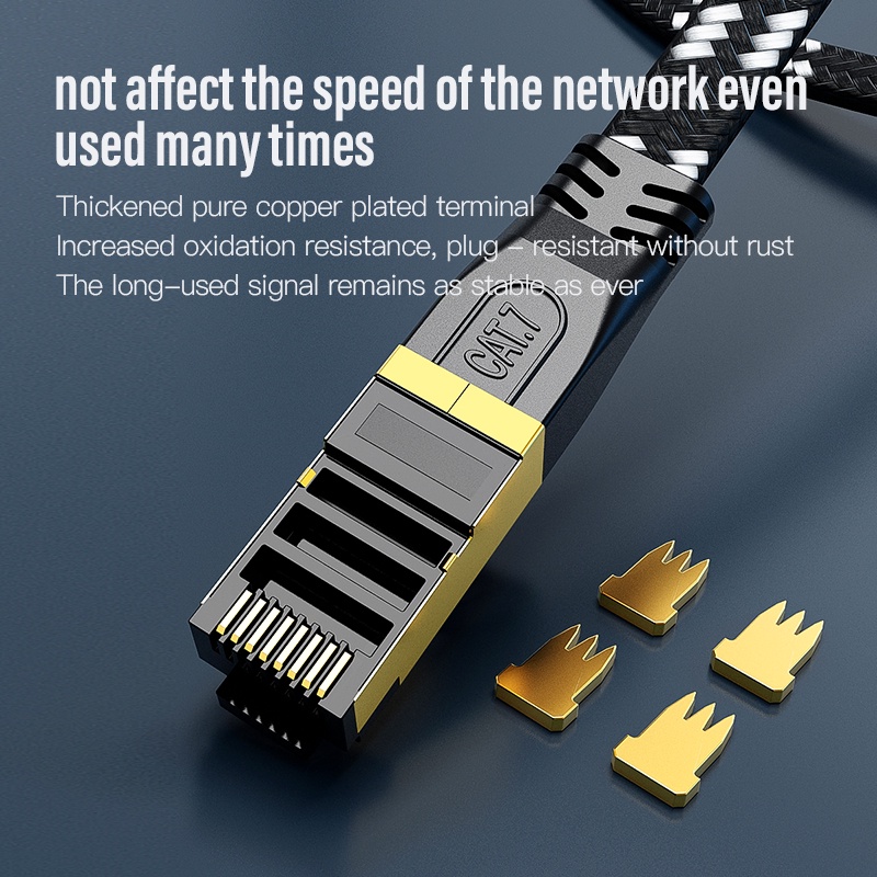 Dây cáp mạng U-KCOM 10Gbps Cat7 Lan Internet RJ45 CAT7 Wifi tốc độ cao kiểu phẳng mạ vàng