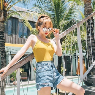 Đồ bơi liền thân phối màu( kèm hồng thật)