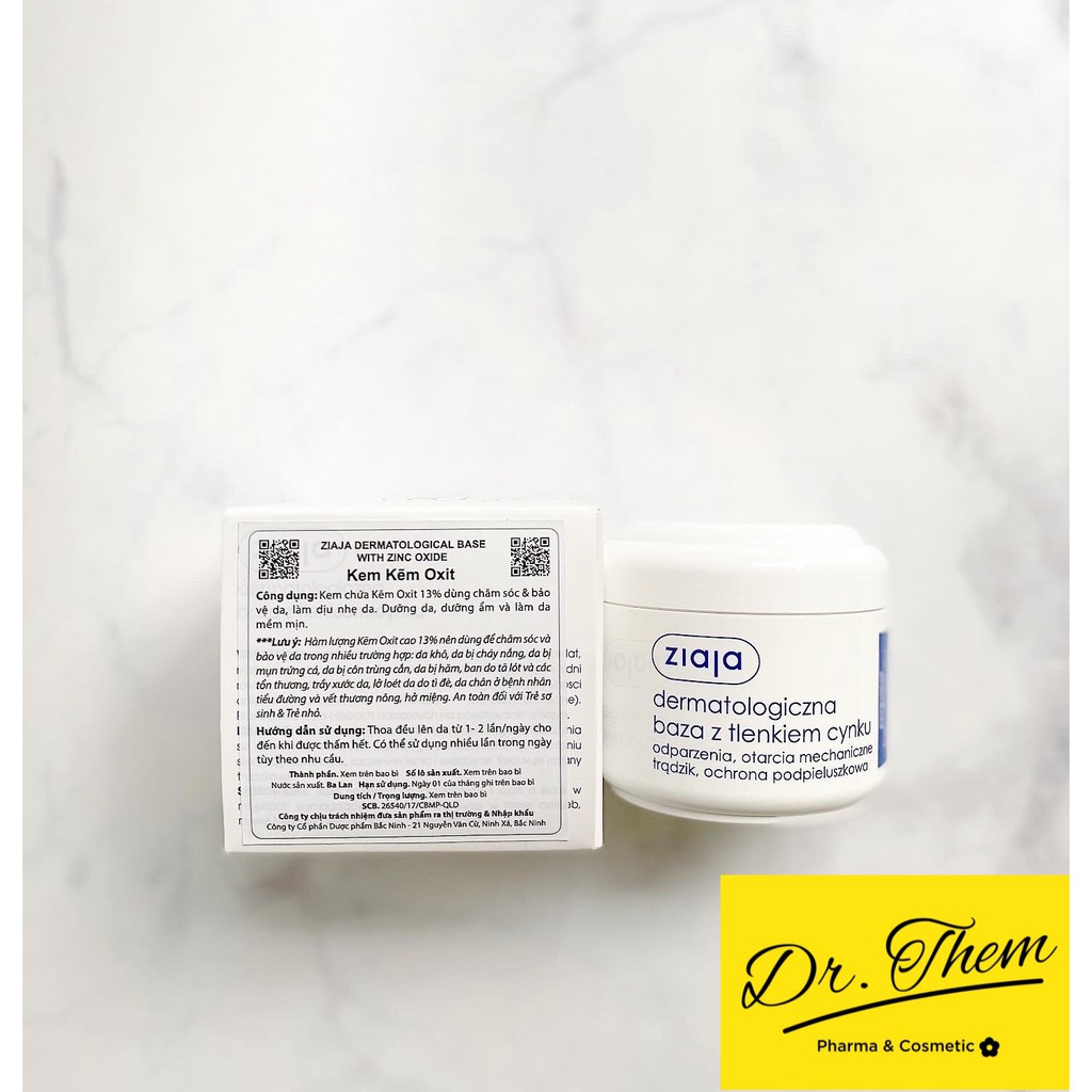 ✅[CHÍNH HÃNG] Kem Kẽm Oxit - Ziaja Dermatological Base with Zinc Oxide 80g. ROSESHOP VIETNAM SP86