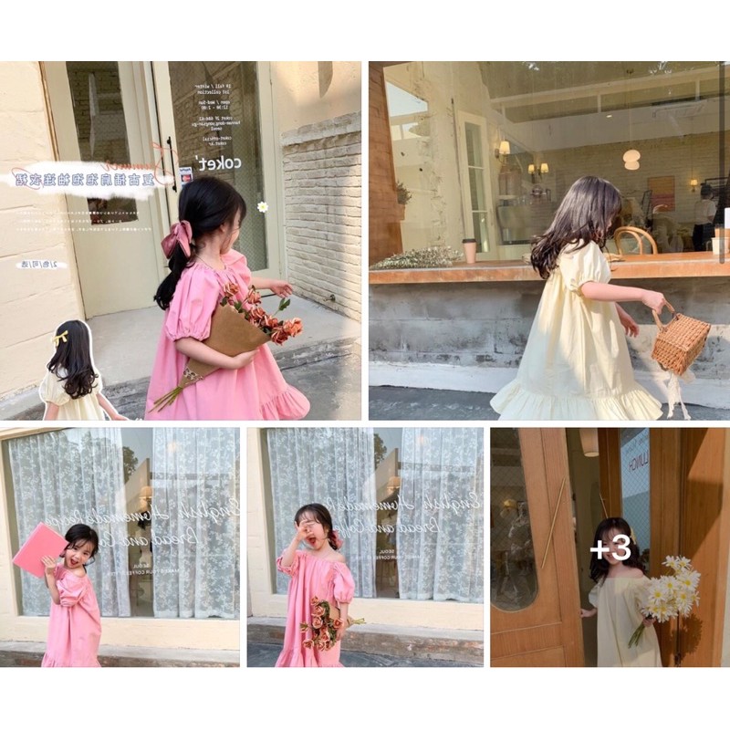 Váy maxi hồng cho bé gái
