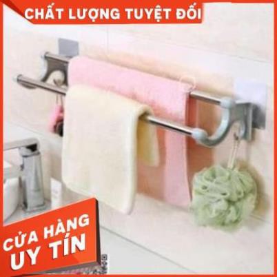 [Siêu Sale] Kệ vắt khăn 2 thanh inox Dính tường siêu chắc Không Cần Khoan Tường K127