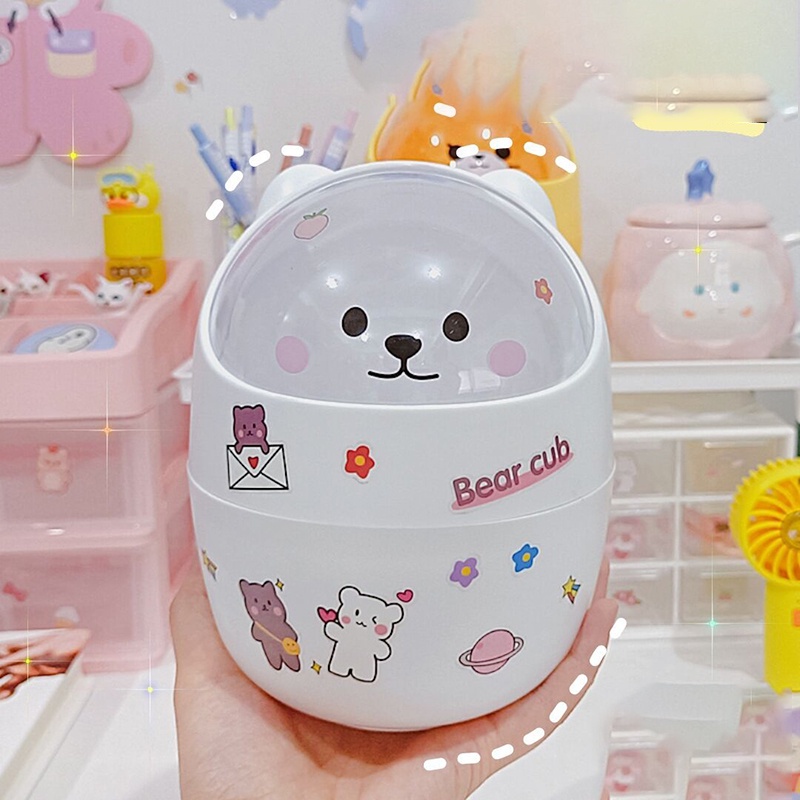 Thùng Rác Mini Để Bàn Họa Tiết Hoạt Hình Dễ Thương Tiện Dụng Cho Gia Đình/ Văn Phòng