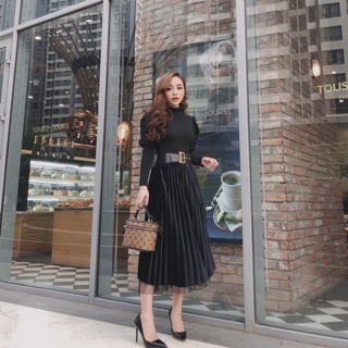 Chân váy Nhung Mặc 2 Mặt