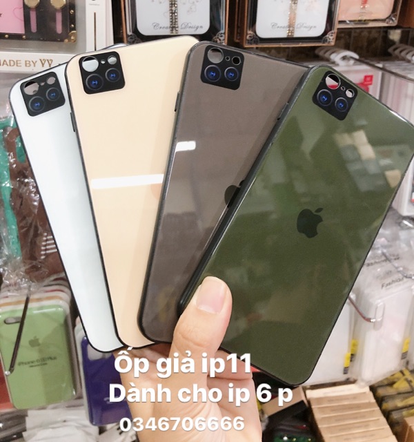 Ốp lưng kính giả ip11 cho ip6/6p/7/7plus/X/Xr/XSMax -