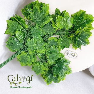 Cành Phong Xanh 3 Ngọn Lá To Làm Cây Giả 60-68cm