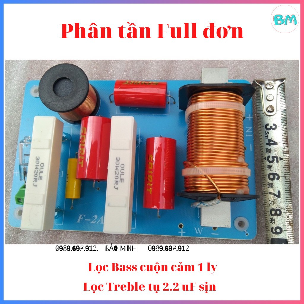 MẠCH PHÂN TẦN FULL ĐƠN DÙNG CHO LOA CÔNG SUẤT LỚN F2A - GIÁ 2 CÁI MẠCH - PHÂN TẦN 1 BASS 1 TREBLE CAO CẤP