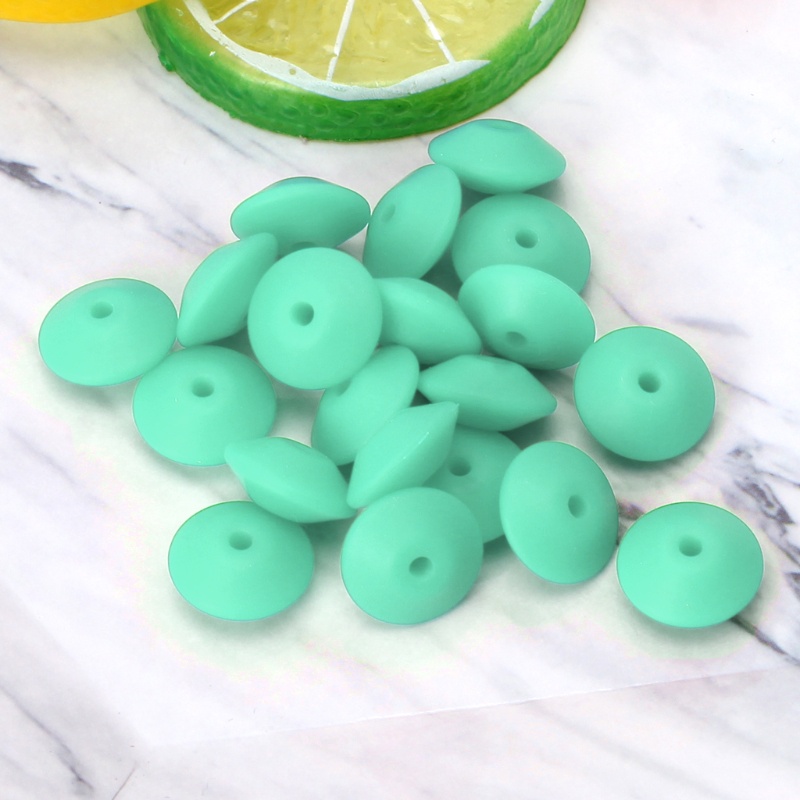 Bộ 20 Hạt Silicone Xỏ Vòng Tròn Nhiều Màu Làm Đồ Chơi DIY Cho Bé