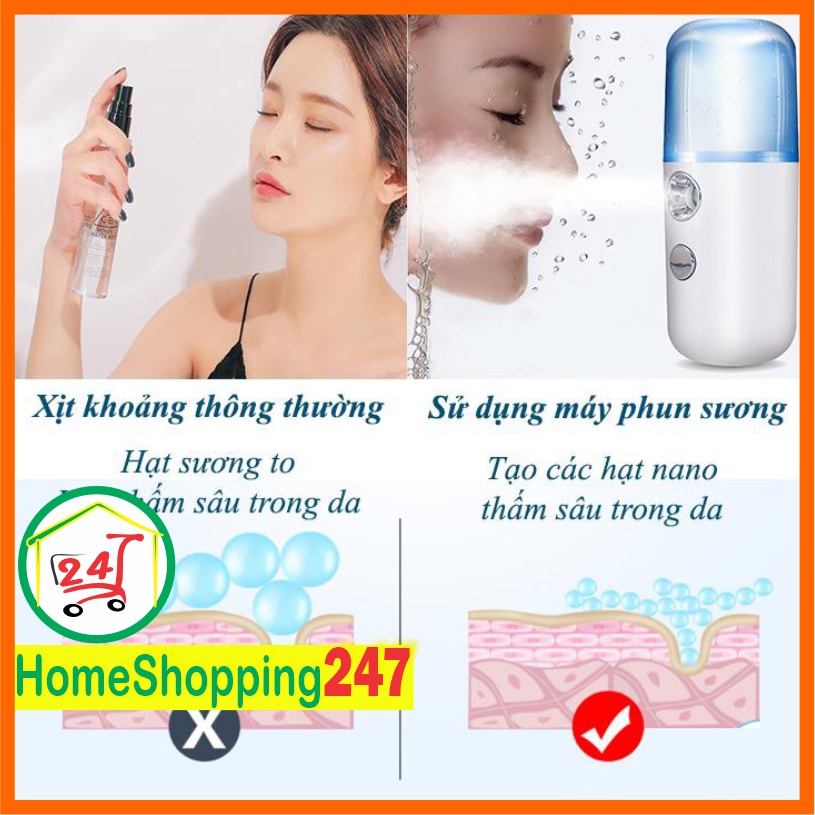 MÁY PHUN SƯƠNG XÔNG MẶT Mini ( màu trắng)