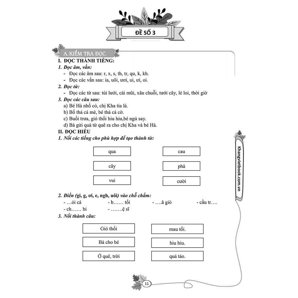 Sách 100 Đề Kiểm Tra Tiếng Việt 1 - Tập 1