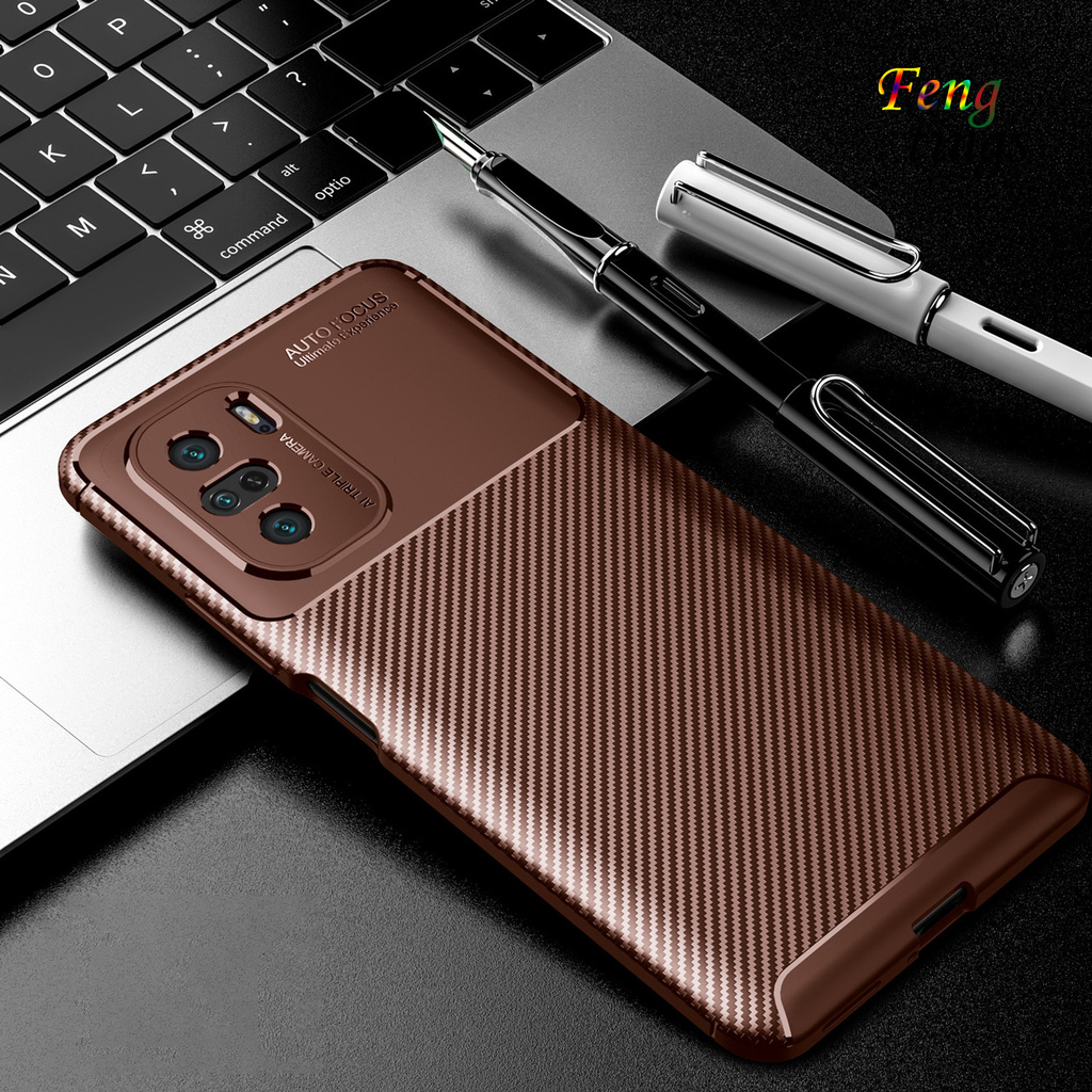 Ốp Điện Thoại Silicon Họa Tiết Sợi Carbon Chống Rơi Cho Xiaomi POCO F3 Redmi K40 / K40Pro