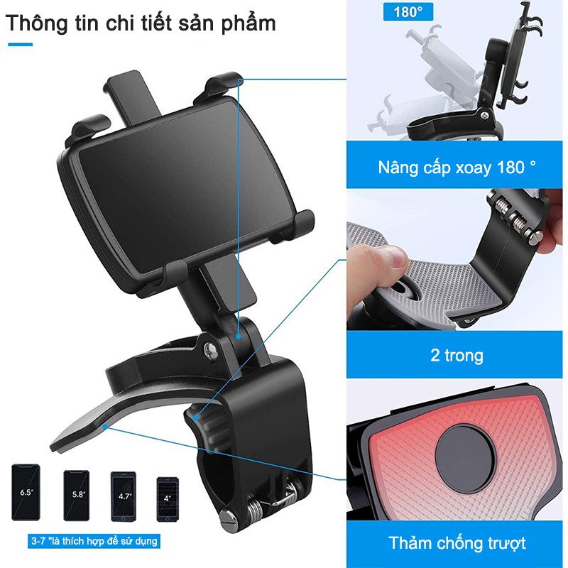 Giá Đỡ Điện Thoại Xoay 360 Độ Cho Xe Hơi 4-7 Inch