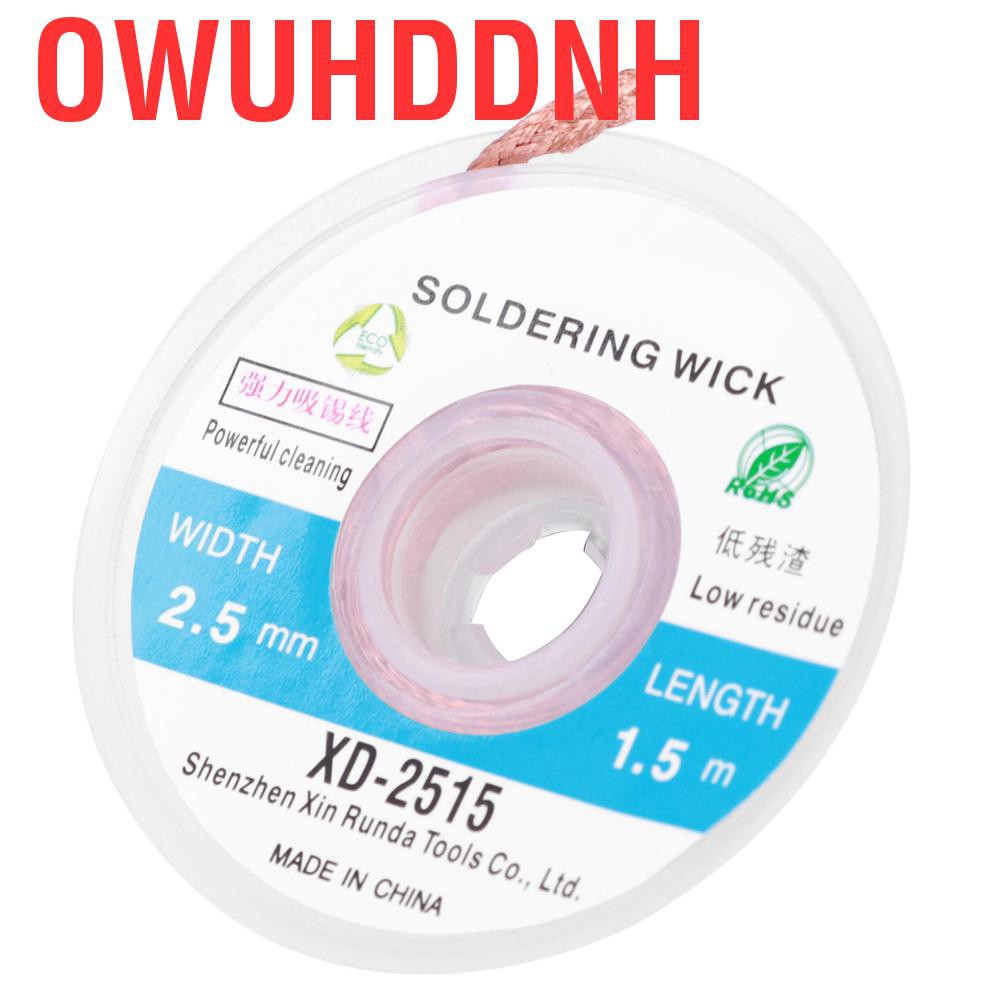 Owuhddnh 2 Set Solder Wick Remover Desoldering Sucker Cable Low Residue No‑Cleaning New