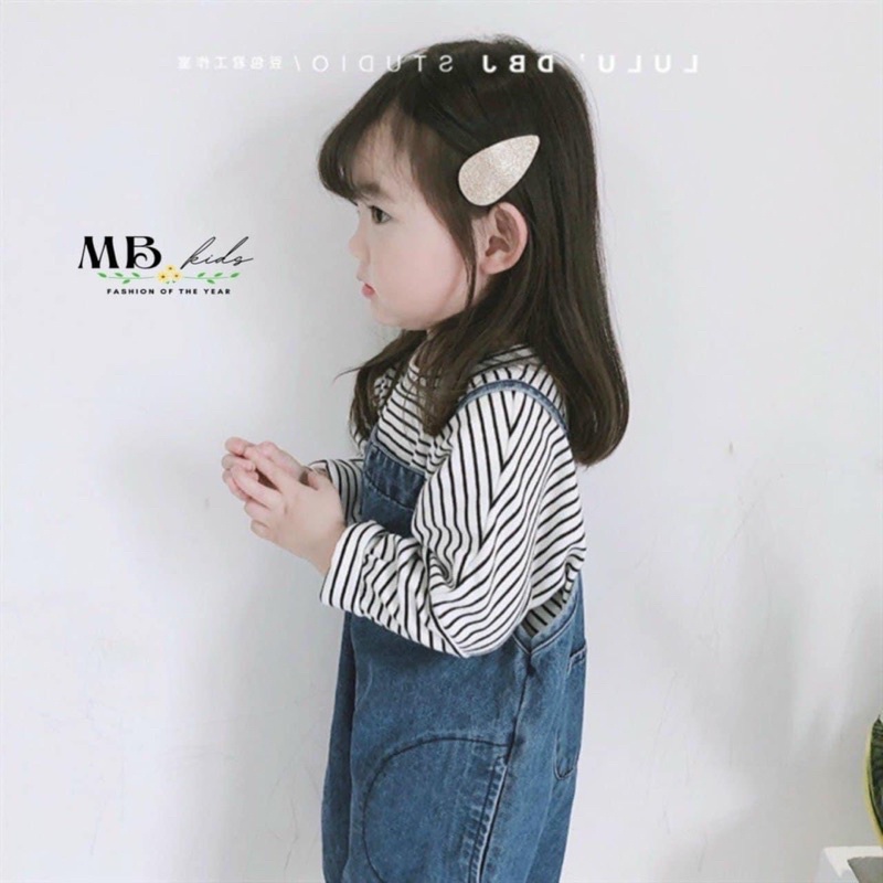 SET YẾM JEAN ÁO KẺ CHO BÉ GÁI