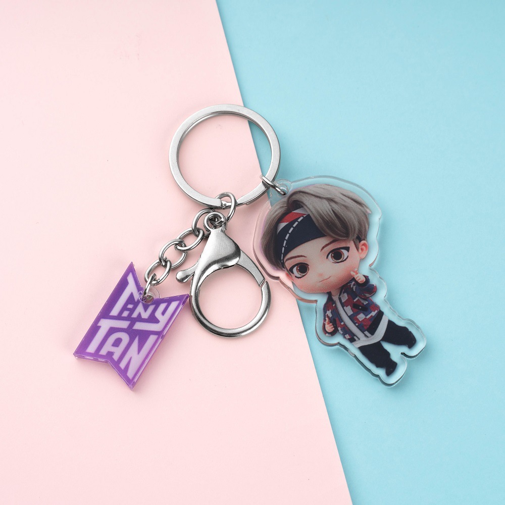 Móc Khóa Acrylic Họa Tiết Hoạt Hình Bt21 Bts Jin Suga Jimin V