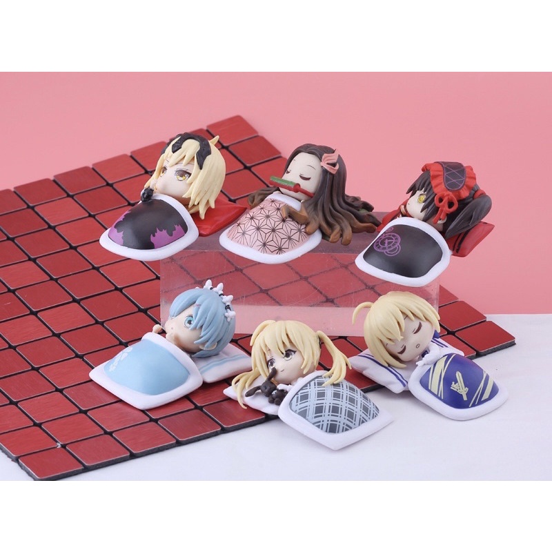 Mô Hình Chibi - Mô Hình waifu Kurumi saber rem nezuko yosuga .. 8CM bằng PVC cao cấp(Có clip, Ảnh thật)