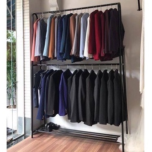 Giá treo quần áo chữ A 2 tầng - sào phơi quần áo, giá kệ sơn tĩnh điện treo đồ cho shop nam nữ - Giàn phơi thông minh