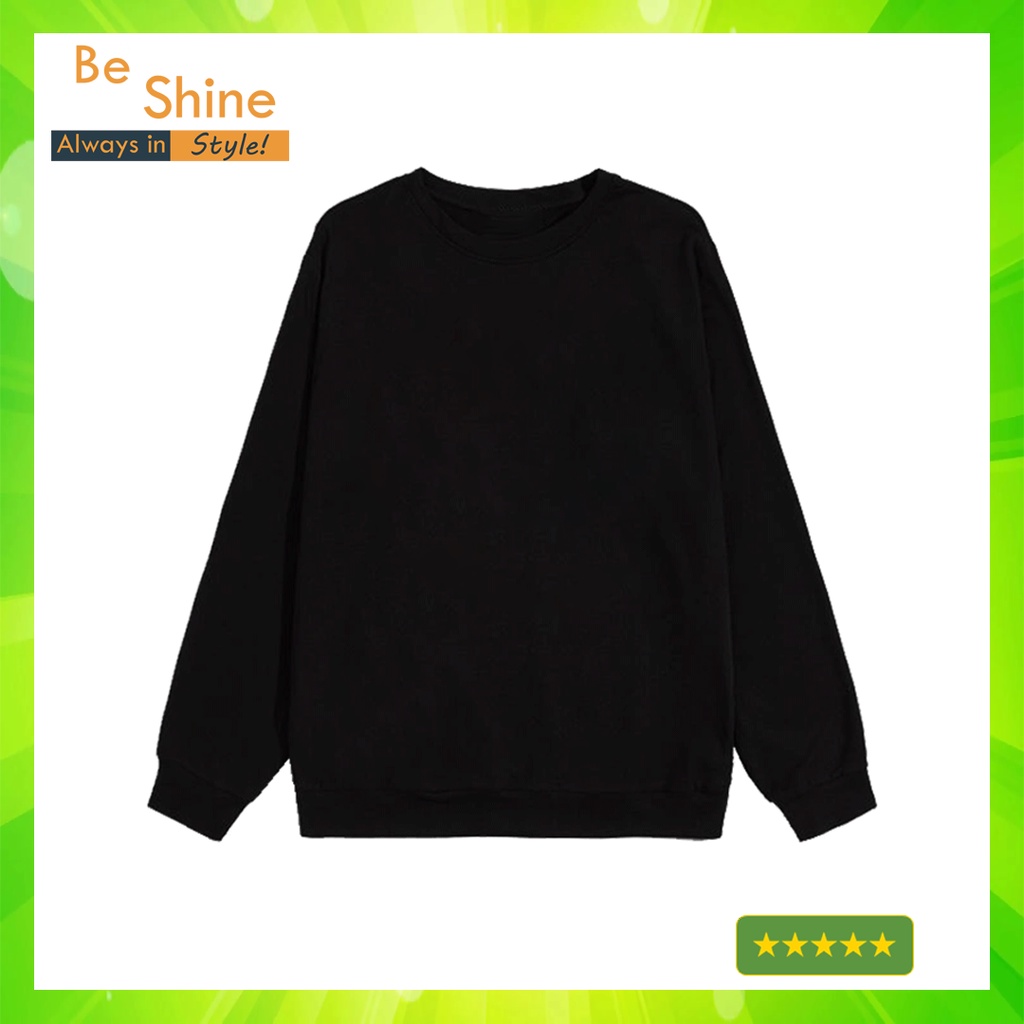 Sweater Nỉ Trơn - Áo Nỉ Dài Tay Unisex Form Rộng Thời Trang Nam Nữ Phong Cách Hàn Quốc