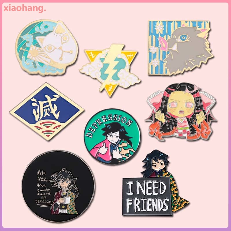 Ghim Cài Áo Hình Nhân Vật Kimetsu No Yaiba Dễ Thương