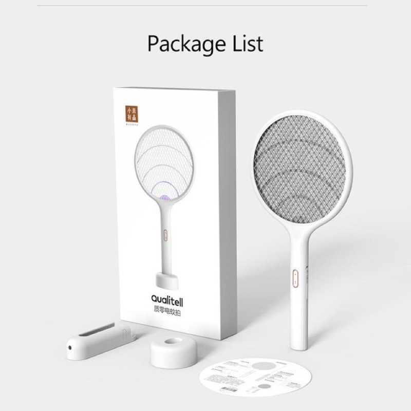 Vợt Diệt Muỗi Xiaomi Qualitell Tiện Lợi-Vợt bắt muỗi Qualitell trắng