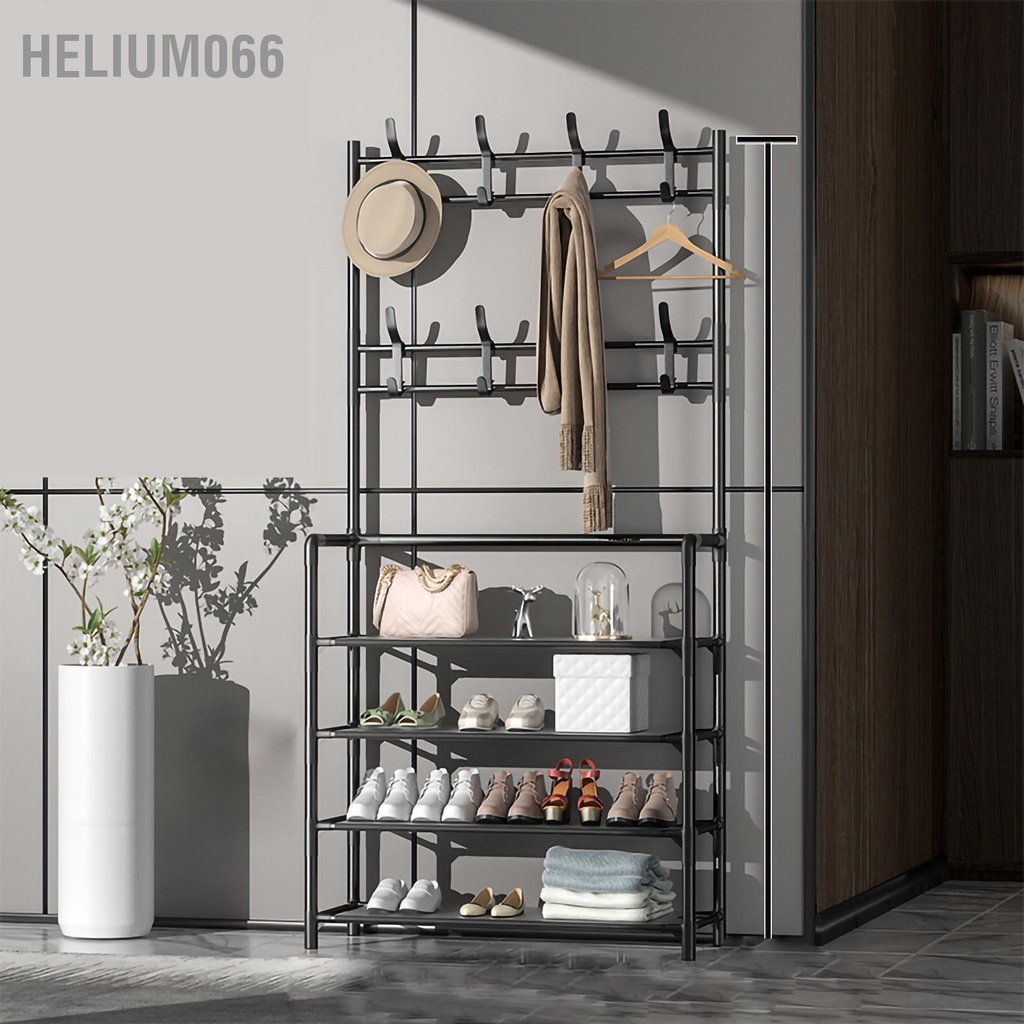 1.5/1.7m giá treo áo khoác Áo khoác đứng Giá treo quần áo bằng kim loại hiện đại Treo kệ lưu trữ cho sảnh vào Helium066