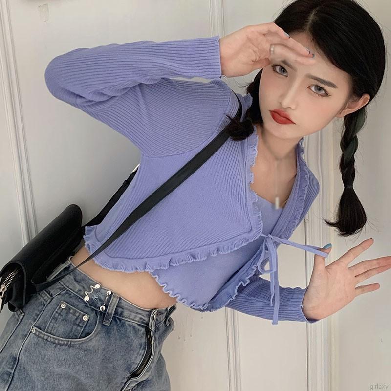 Áo tay dài giả hai lớp phong cách Hàn Quốc hợp thời trang cho nữ | BigBuy360 - bigbuy360.vn
