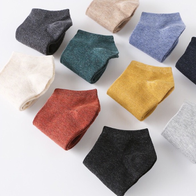 Tất Vớ Trơn Cổ Ngắn Thấp Thoáng Mát - Kháng Khuẩn Khử Mùi Chống Hôi Chân Cả Nam Nữ (Unisex) Muối Tiêu - Hanlly Fashion