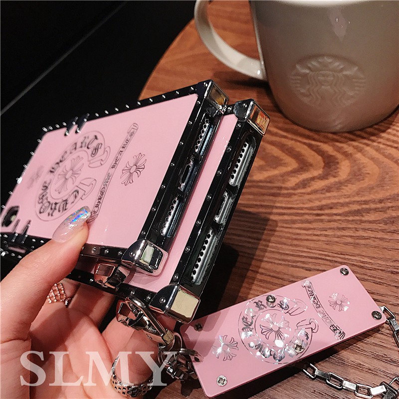 Ốp Điện Thoại Hình Vuông Họa Tiết Đám Mây / Trái Tim Màu Hồng Cho iphone 15 14 13 12 11 pro max xs max xr 7 8 plus 6s 6plus se2