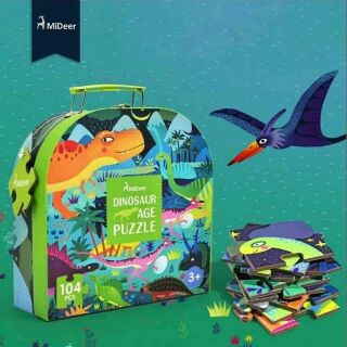 Ghép hình Khủng Long Mideer Dinosaur Age Puzzle vali 104 chi tiết