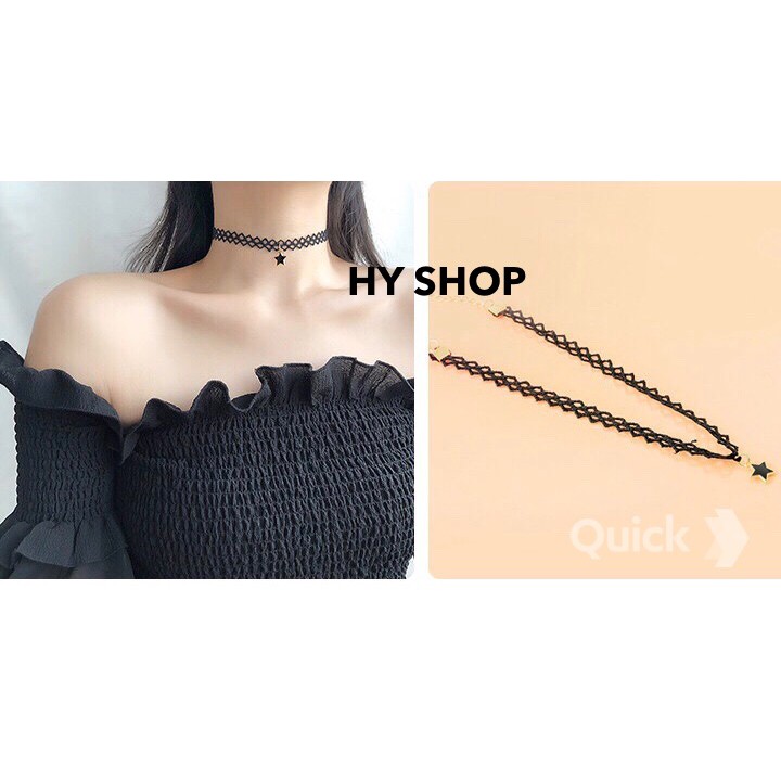 vòng cổ choker đan phối ngôi sao