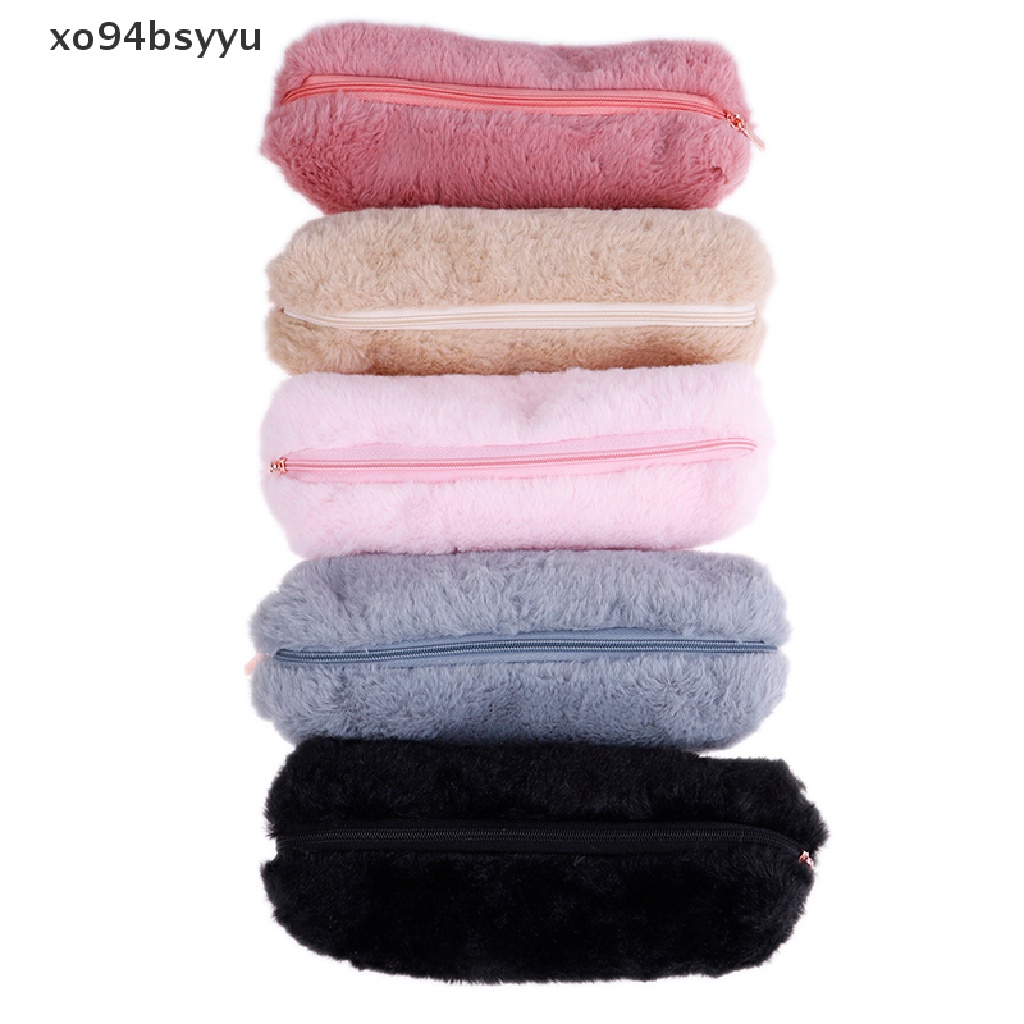 Xo94bsyu 1X Túi Đựng Bút Chì / Đồ Trang Điểm Phối Lông Xù Đáng Yêu Dành Cho Nữ